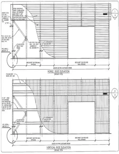 Building Plans and Drawings for Metal Buildings building drawing 6 - Sample blueprint and construction plans