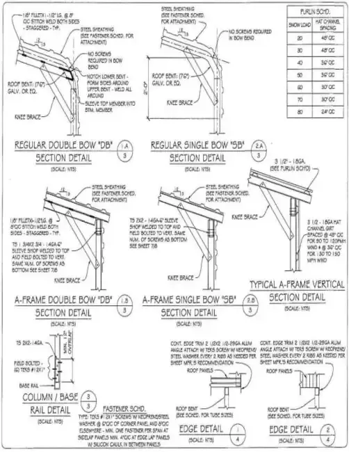 Building Plans and Drawings for Metal Buildings building drawing 7 - Sample blueprint and construction plans