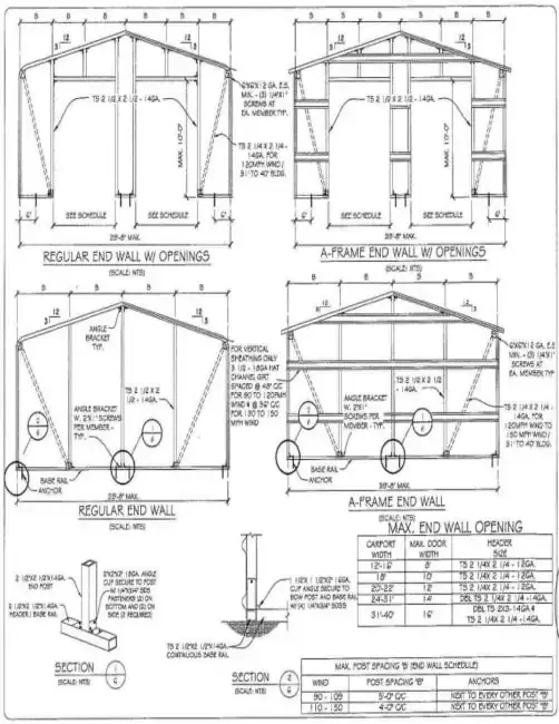 Building Plans and Drawings for Metal Buildings building drawing 8 - Sample blueprint and construction plans