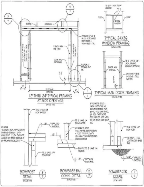 Building Plans and Drawings for Metal Buildings building drawing 9 - Sample blueprint and construction plans