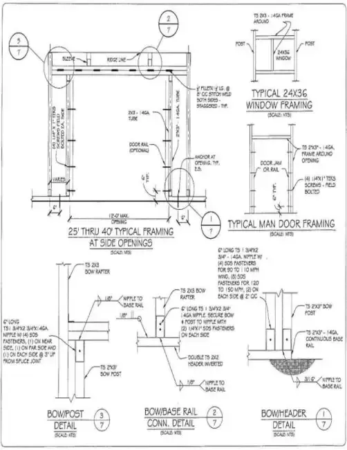 Building Plans and Drawings for Metal Buildings building drawing 10 - Sample blueprint and construction plans