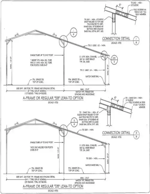 Building Plans and Drawings for Metal Buildings building drawing 11 - Sample blueprint and construction plans