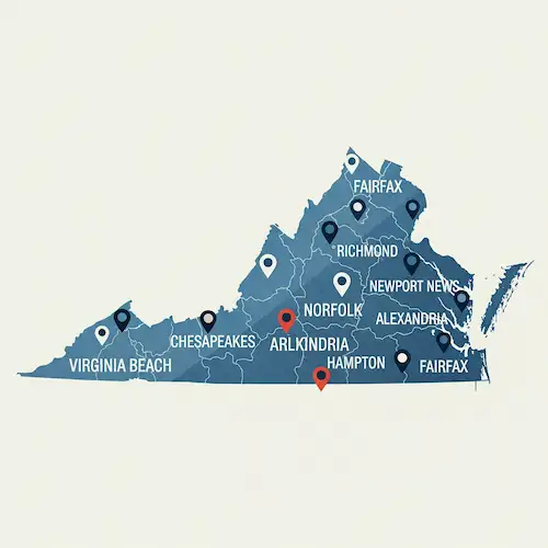 Metal Buildings Virginia Map